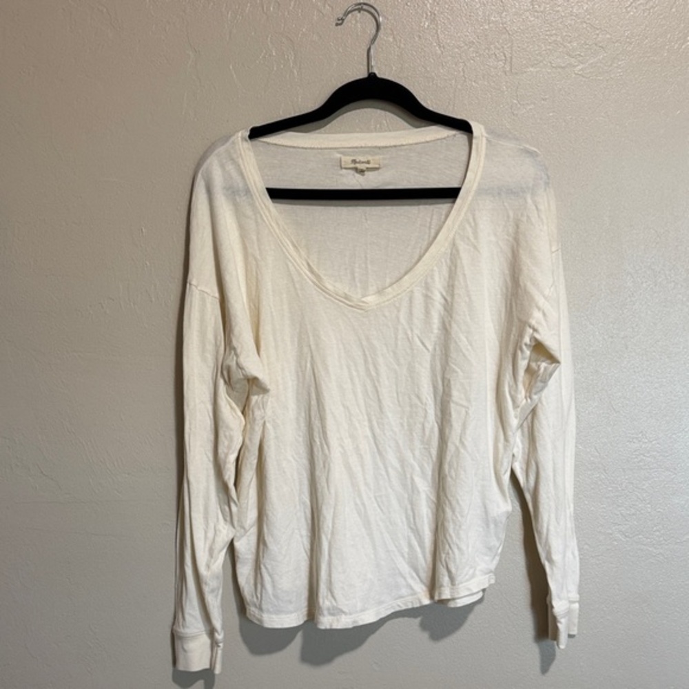 Madewell cream Long Sleeve Tee size medium